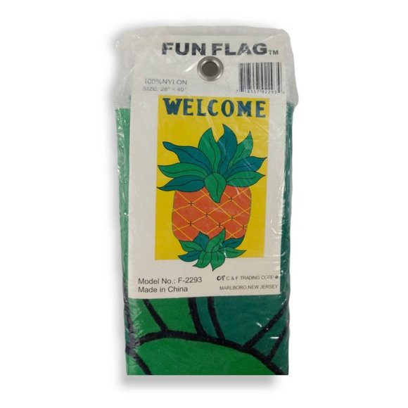 Fun Flag Welcome Pineapple Nylon Garden Flag 28 x 40 inches Vintage in package - Picture 2 of 4